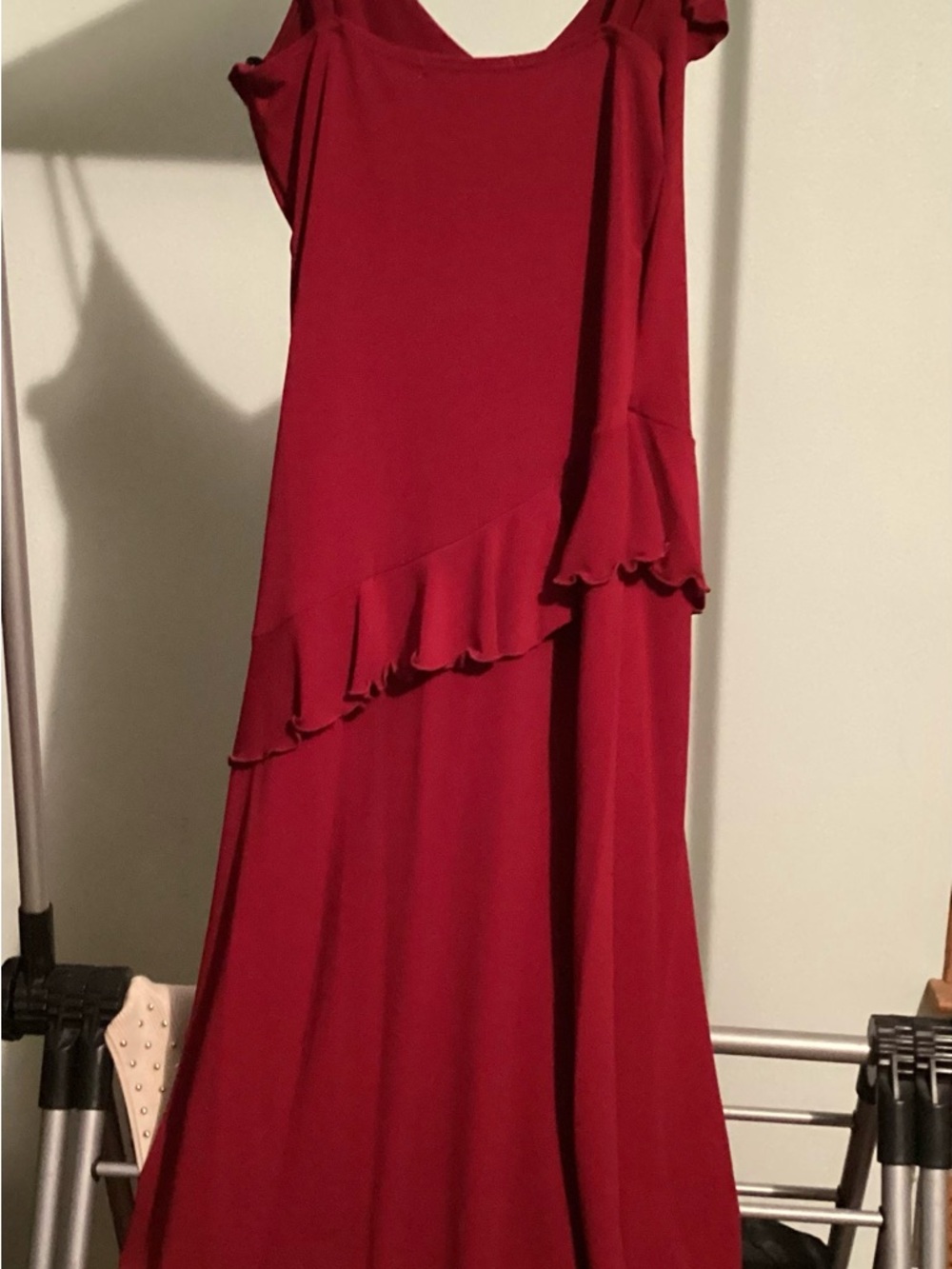 Red Ruffle-Detail Women’s Dress